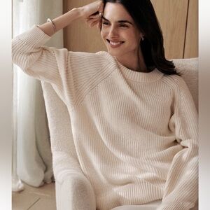 Jenni Kayne chunky knit fisherman cotton sweater